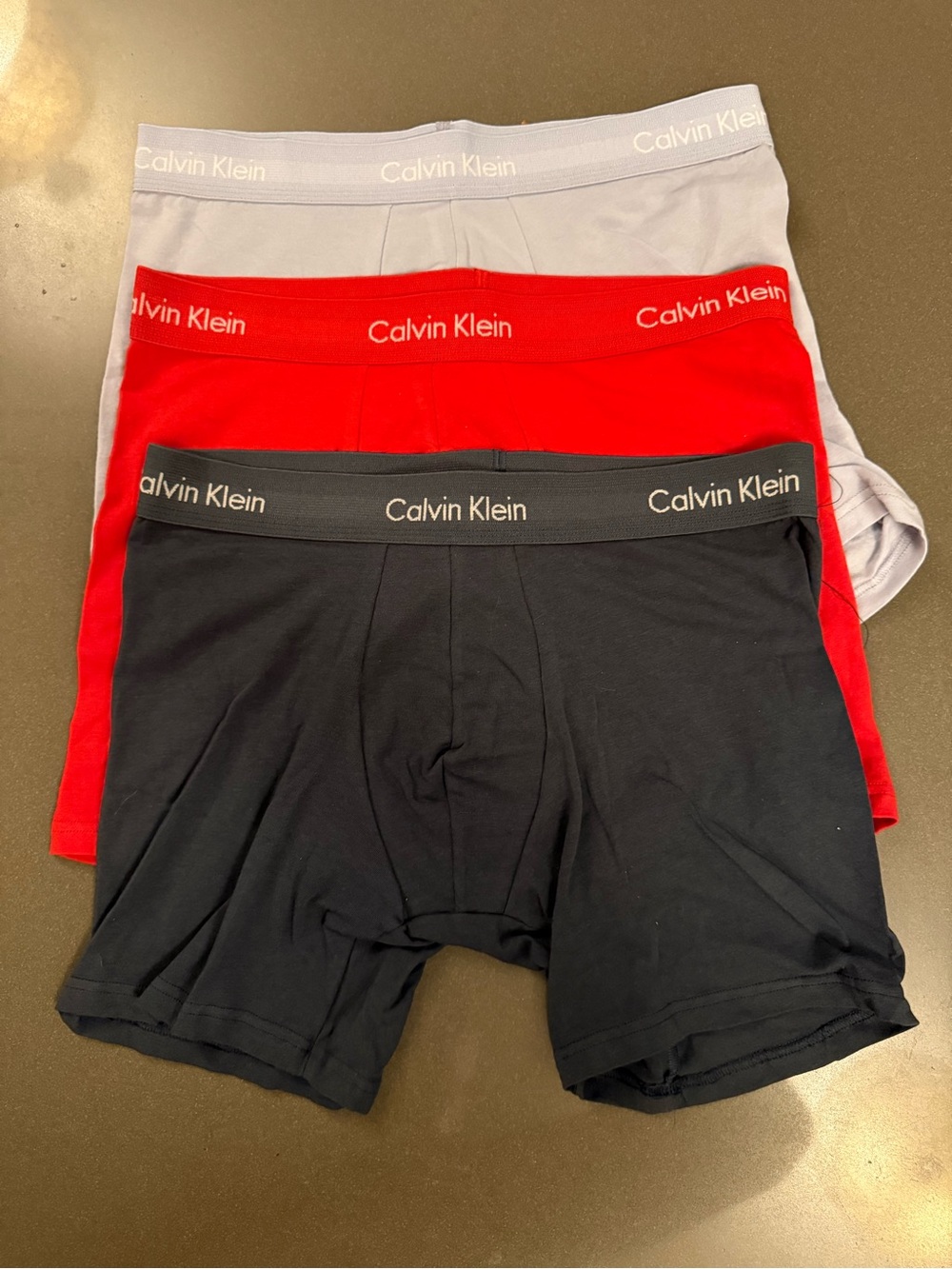 New Calvin Klein Men’s Cotton Stretch Boxer Briefs - Black / Red / Light blue
